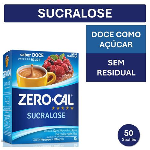 Adoçante Zero-Cal Sucralose Pó 50 Envelopes 40g