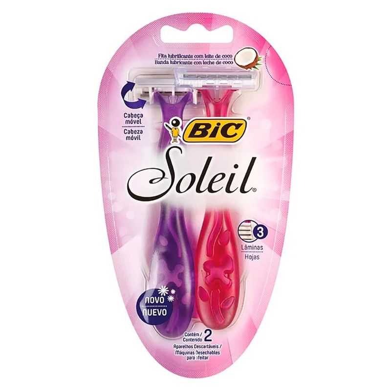 Aparelho-para-Depilação-Bic-Soleil-Rosa-Roxo-2-unidades