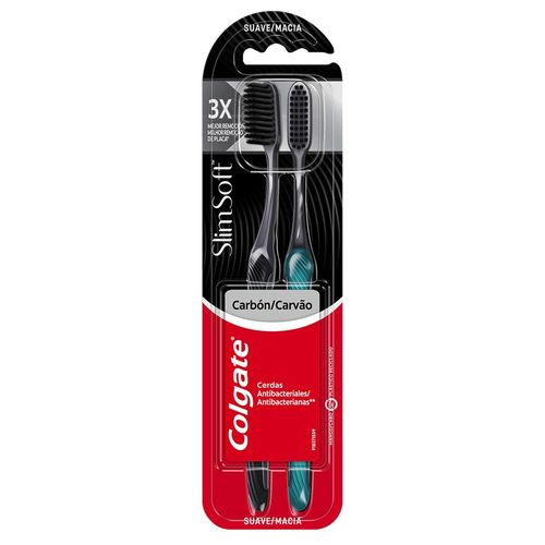 Escova Dental Colgate Slim Soft Black Macia 2 Unidades
