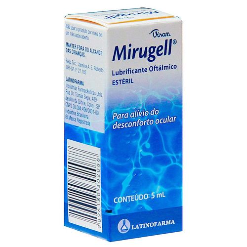Mirugell Lubrificante Oftálmico Frasco 5ml