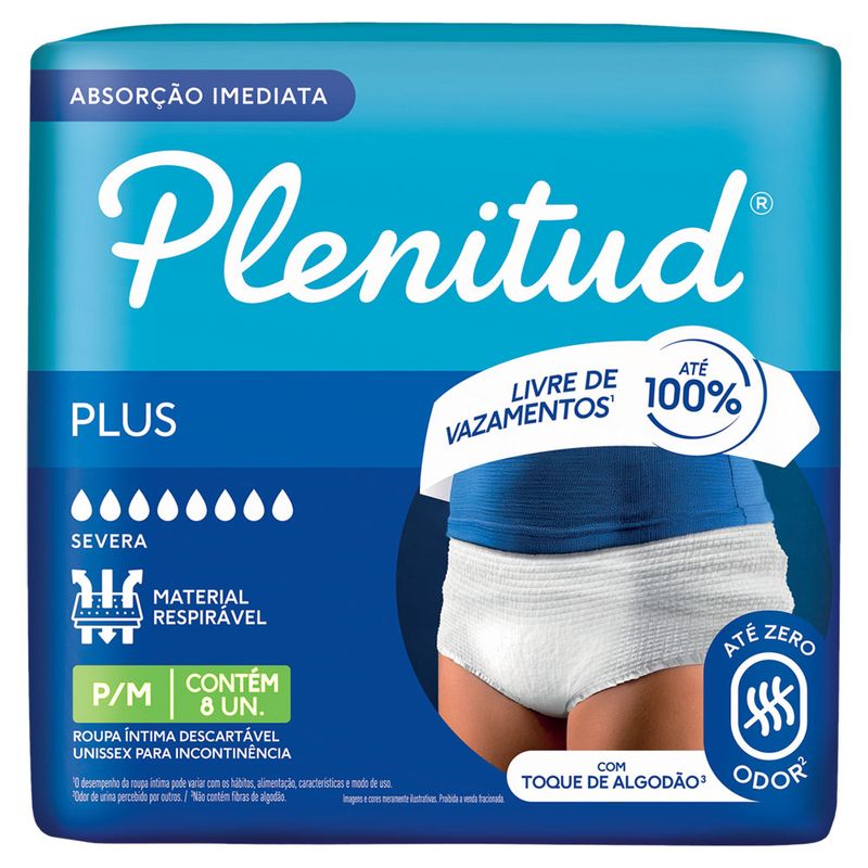 Roupa-Íntima-Descartável-Plenitud-Active-Plus-Tamanho-P/M-8-Unidades