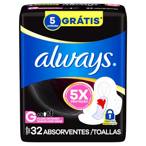 Absorvente Noturno Always Noites Tranquilas Suave com Abas 32 Unidades
