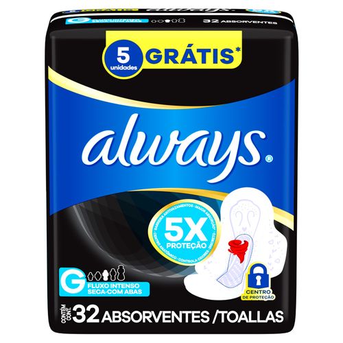 Absorvente Noturno Always Noites Tranquilas Seca com Abas 32 Unidades
