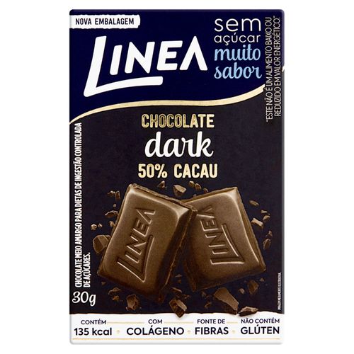 Chocolate Linea Dark 50% Cacau Sem Açúcar 30g