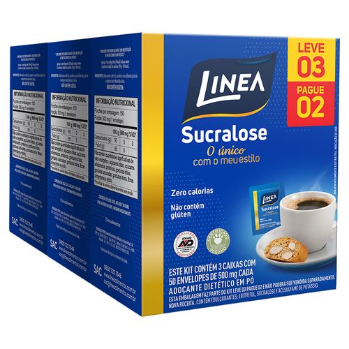 Adoçante Linea Sucralose Caixa 50 envelopes Leve 3 Pague 2