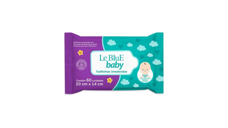 Toalhinhas-Umedecidas-Le-Blue-Baby-60-Unidades