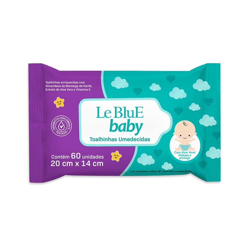 Toalhinhas-Umedecidas-Le-Blue-Baby-60-Unidades