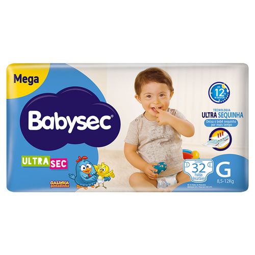 Fralda Babysec Galinha Pintadinha G 32 Unidades