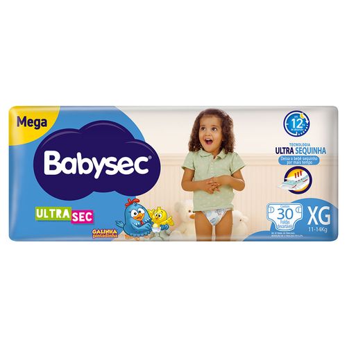 Fralda Babysec Galinha Pintadinha Ultra Sec Jumbo XG 30 Unidades