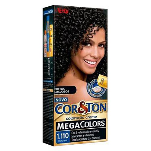 Tintura Cor & Ton Megacolors Kit Básico 1.110 Preto Onix