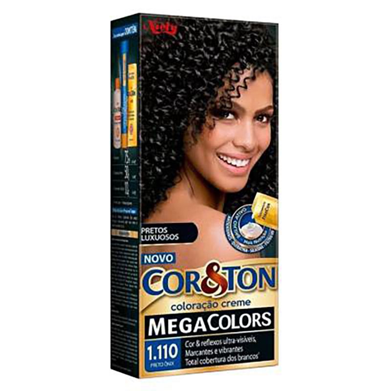 Tintura-Cor-&-Ton-Megacolors-Kit-Básico-1.110-Preto-Onix