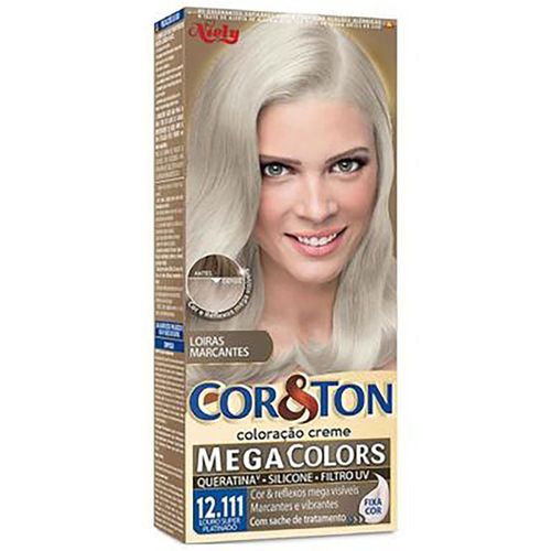 Tintura Cor & Ton Megacolors Kit Básico 12.111 Louro Super Platinado