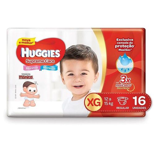 Fralda Huggies Supreme Care Jumbo XG 16 Unidades
