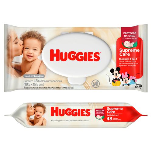 Toalhinhas Umedecidas Huggies Supreme Care 48 Unidades