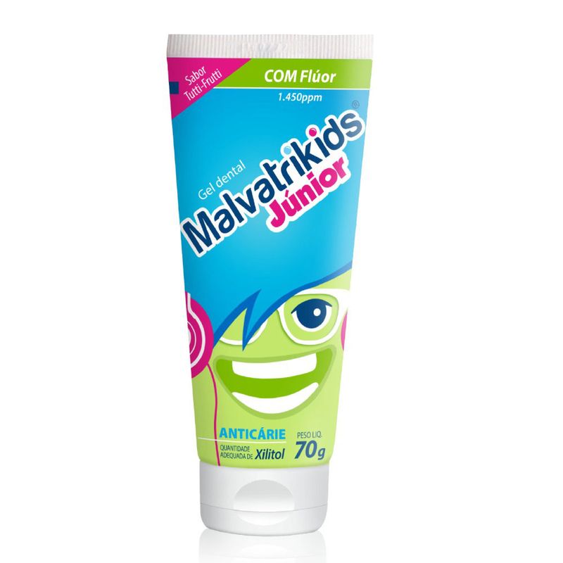 Creme-Dental-Infantil-Malvatrikids-Junior-Sabor-Tutti-Frutti-70g
