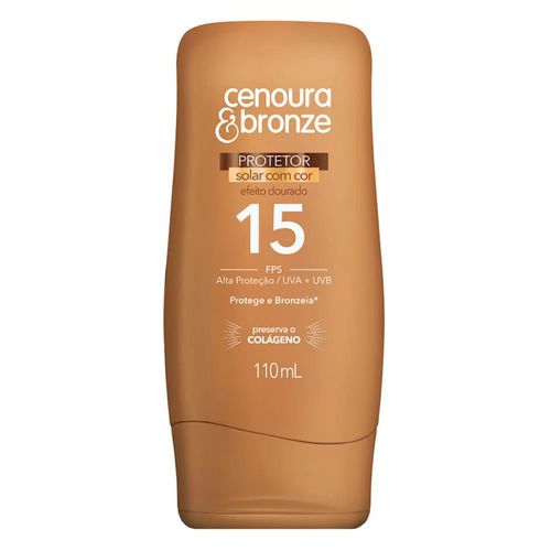 Protetor Solar Cenoura & Bronze FPS15 Efeito Dourado Frasco 110ml