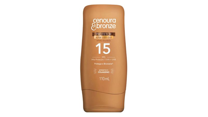 Protetor-Solar-Cenoura-&-Bronze-FPS15-Efeito-Dourado-Frasco-110ml