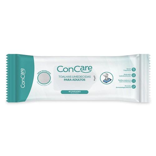 Toalha Umedecida Concare Adulto 40 Unidades