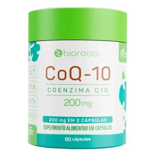 Coenzima Q10 Coq-10 200mg Bioroots Vegana 60 Cápsulas