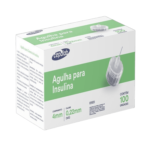 Agulha para Insulina Cepalab 4Mmx0,22 32G Caixa 100 Unidades