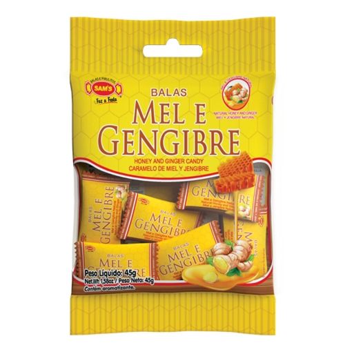 Bala Sam's Bala de Mel e Gengibre 45G