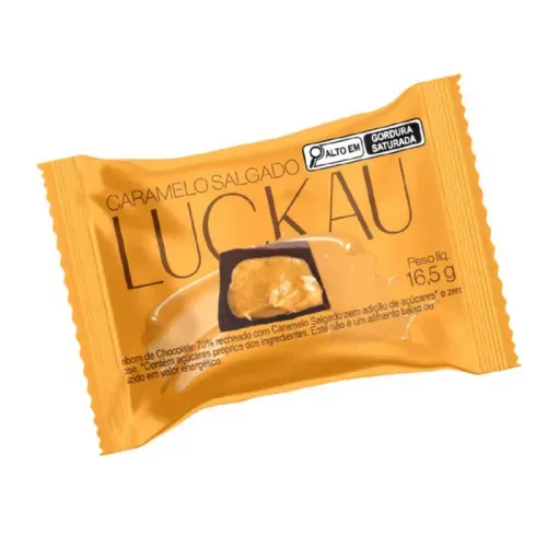 Bombom Luckau 70% com Creme de Caramelo Salgado 16,5g