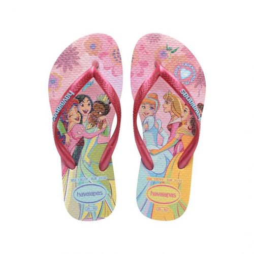 Sandália Havaianas Slim Infantil Princess Rosa Clay Princesas Numeração 29/30