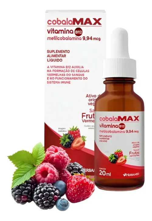 Cobala Max Herbamed Vitamina B12 Sabor Frutas Vermelhas Liquida 20ml