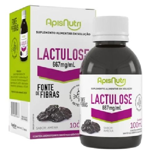 Lactulose 667mg/ml Apisnutri Suplemento Alimentar Fonte de Fibras Ameixa Frasco 100ml
