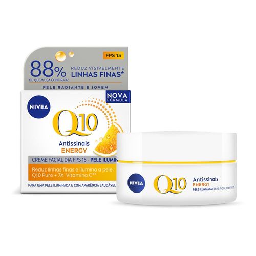 NIVEA Creme Facial Antissinais Q10 Energy Dia FPS 15 50g