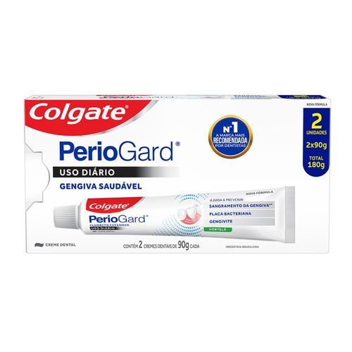 Kit Creme Gel Dental Colgate PerioGard Gengiva Saudável Hortelã Caixa com 2 Unidades 90g Cada