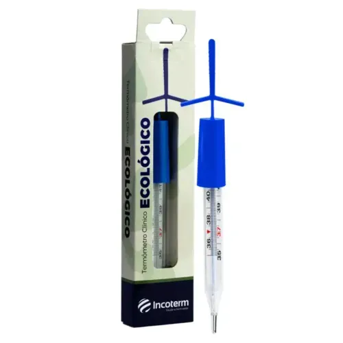 Termômetro Clínico Incoterm de Vidro Sem Mercúrio Ecológico