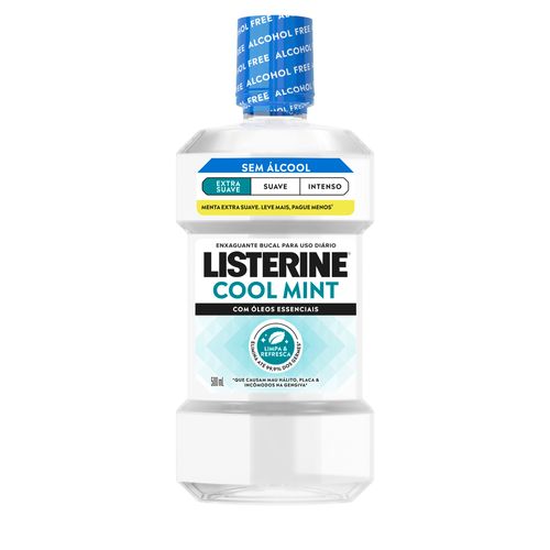 Enxaguatório Bucal Listerine Cool Mint Zero Álcool com Óleos Essenciais 500ml